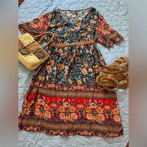 Super soft boho mini dress Emery Rose L